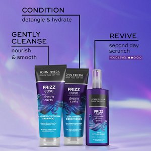 John Frieda Dream Curls shampoo, conditioner and styling spray